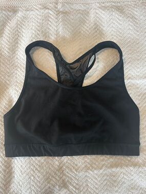Old Navy Black Racerback Sports Bra with Mesh Panel